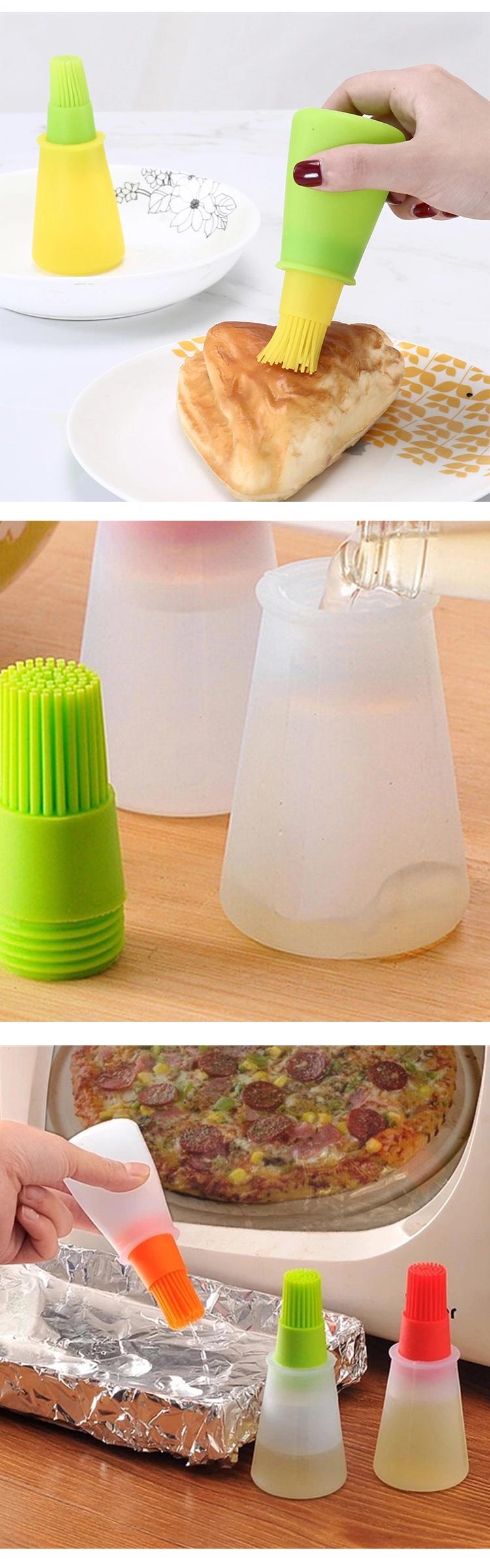Portable Oil Bottle With Silicone Brush Baking BBQ Pastry Oil Brush